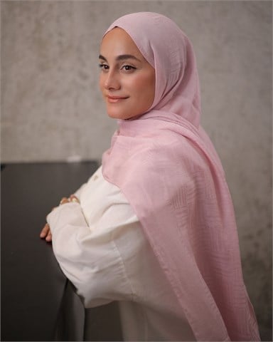 Şeker Pembe Imannoor Ritim Desen Pamuk Jakar Şal