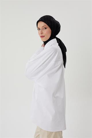 Siyah D Desen Parlak Jakar Eşarp