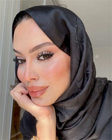 Siyah Imannoor Küçük Dama Desen Pamuk Jakar Şal