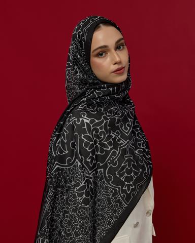 S-HAREM-65 Siyah & İnci Harem Rüyası Desen Şal