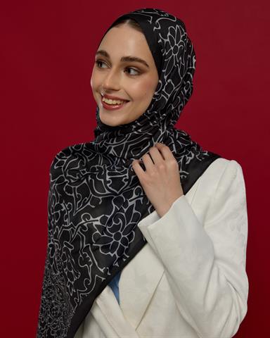 S-HAREM-65 Siyah & İnci Harem Rüyası Desen Şal