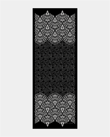 S-SARAYLI-65 Siyah & İnci Saraylı Desen Şal