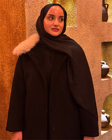 Siyah Lavin Desen Jakar Şal