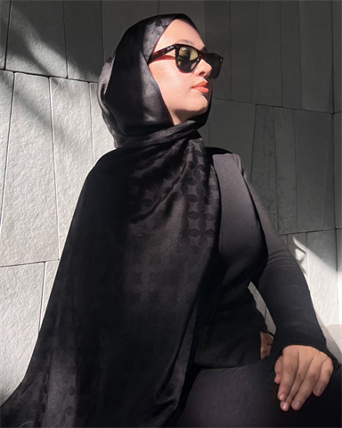 Siyah Rise Desen Jakar Şal
