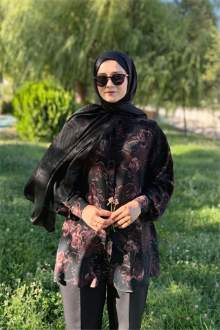 Siyah Su Yolu Lyocell Bambu Jakar Şal