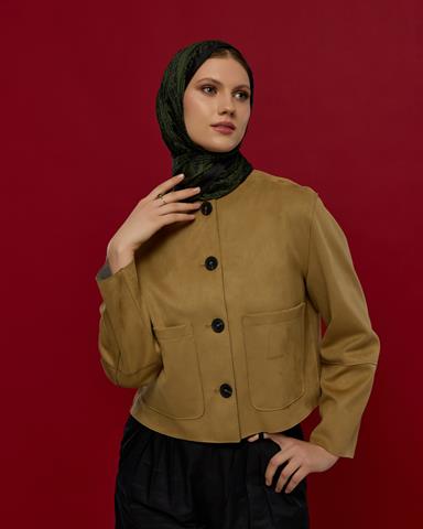 S-SULTANİ-73 Siyah & Zeytin Sultani Desen Şal