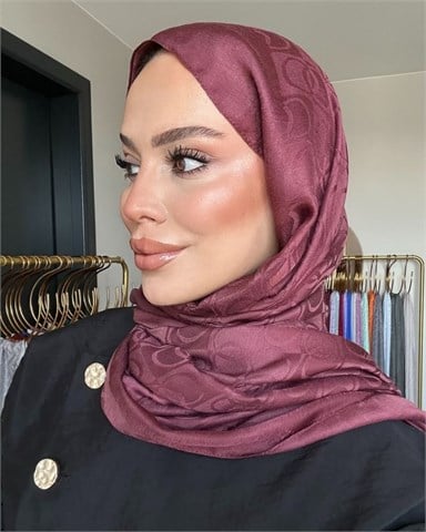 Soft Pembe Imannoor Küçük Dama Desen Pamuk Jakar Şal
