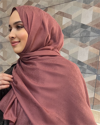 Soft Pembe Luxe Desen Jakar Şal