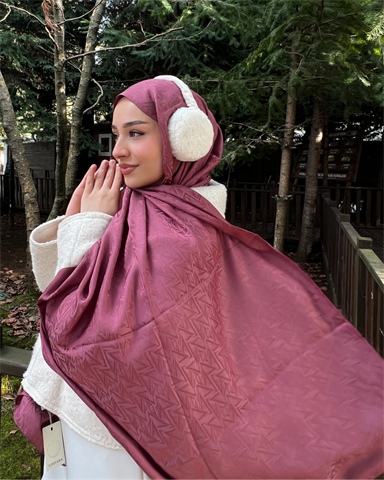 Soft Pembe Triya Desen Jakar Şal