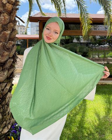 Su Yeşili Baklava Lyocell Bambu Jakar Şal