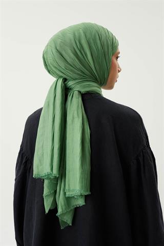 Su Yeşili Piliseli Bambu Şal