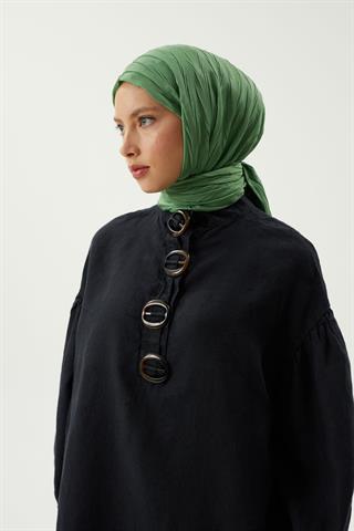 Su Yeşili Piliseli Bambu Şal