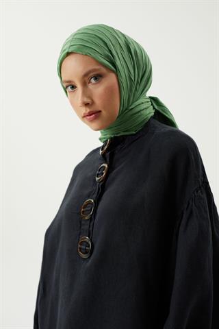 Su Yeşili Piliseli Bambu Şal