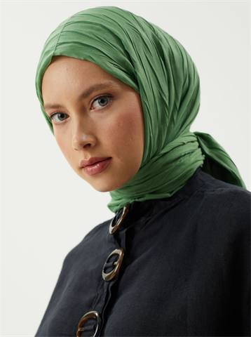 Su Yeşili Piliseli Bambu Şal