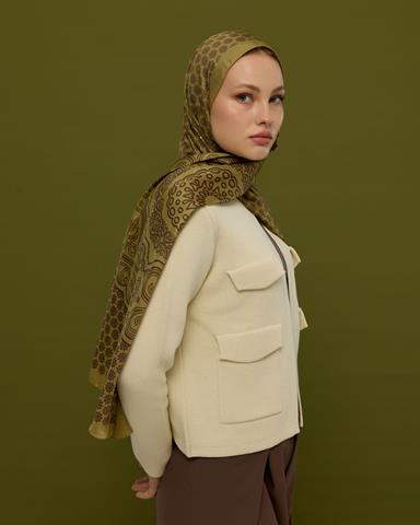 SV-BAL-42 Susam Işıltısı & Kavrulmuş Kahve Bala Hatun Desen  Şal