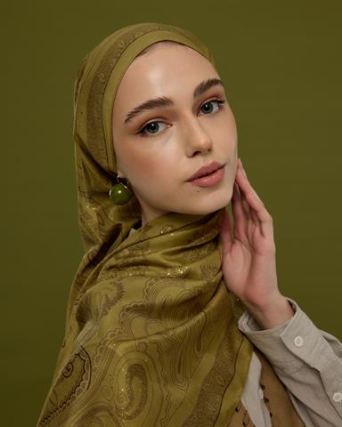 SV-HURREM-42 Susam Işıltısı & Kavrulmuş Kahve Hürrem Desen  Şal