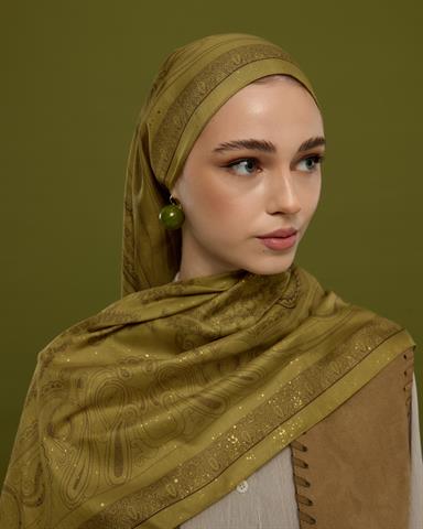 SV-HURREM-42 Susam Işıltısı & Kavrulmuş Kahve Hürrem Desen  Şal