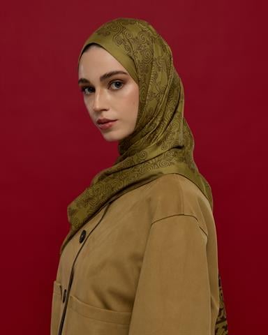 S-SARAYLI-42 Susam Işıltısı & Kavrulmuş Kahve Saraylı Desen Şal