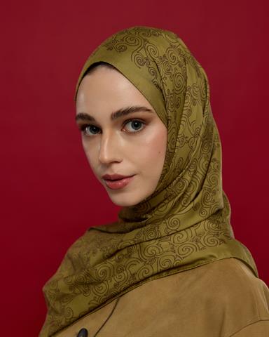 S-SARAYLI-42 Susam Işıltısı & Kavrulmuş Kahve Saraylı Desen Şal