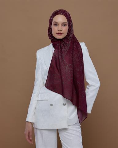 S-EFSUNLU-11 Tarçın Kabuk & İnci Taşı Efsunlu Desen Şal