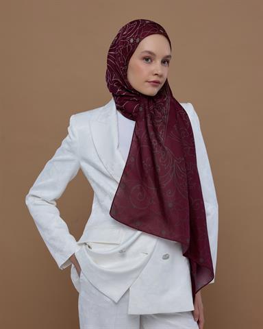 S-EFSUNLU-11 Tarçın Kabuk & İnci Taşı Efsunlu Desen Şal