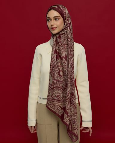 S-SULTANİ-11 Tarçın Kabuk & İnci Taşı Sultani Desen Şal