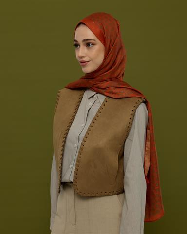 SV-BAL-18 Tarçin & Zeytin Kabuğu Bala Hatun Desen  Şal