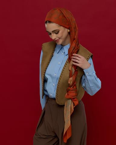 S-HAREM-18 Tarçin & Zeytin Kabuğu Harem Rüyası Desen Şal