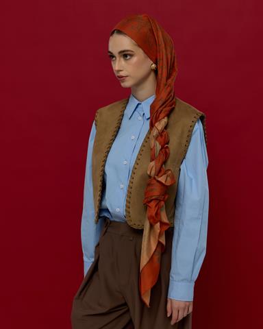 S-HAREM-18 Tarçin & Zeytin Kabuğu Harem Rüyası Desen Şal