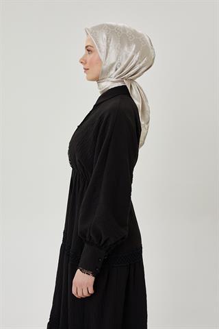 Taş G Desen Parlak Jakar Eşarp