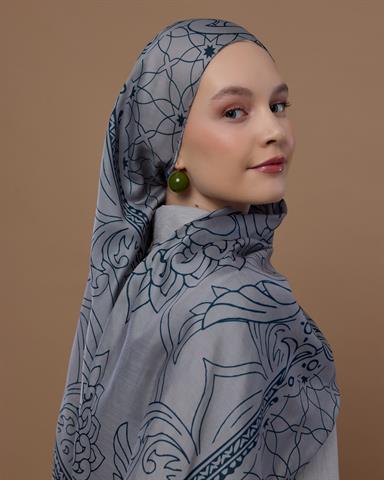 S-EFSUNLU-58 Taş & Gece Efsunlu Desen Şal