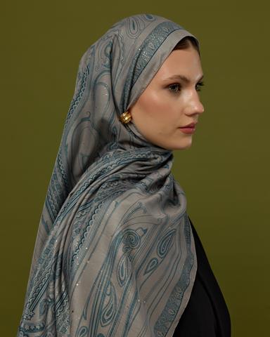 SV-HURREM-58 Taş & Gece Hürrem Desen  Şal