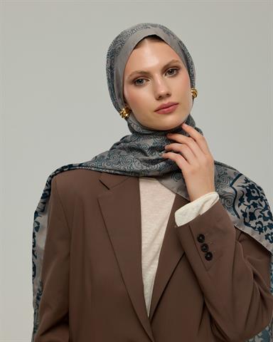 S-SARAYLI-58 Taş & Gece Saraylı Desen Şal