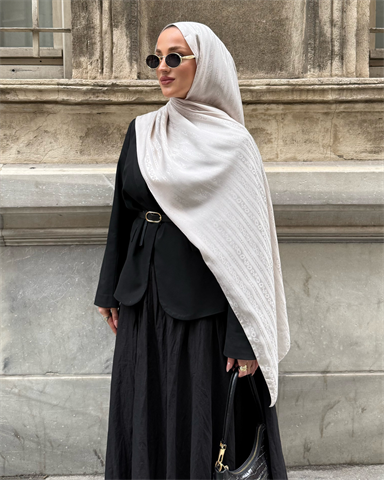 Taş Şerit Desen Jakar Şal