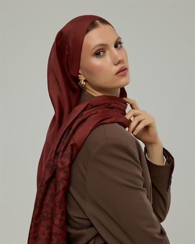 S-SARAYLI-14 Tuzlu Karamel & Kestane Kabuğu Saraylı Desen Şal