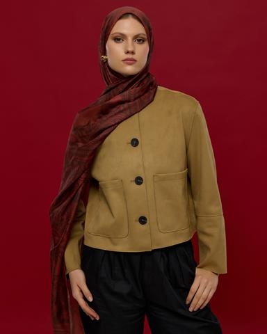 S-SULTANİ-14 Tuzlu Karamel & Kestane Kabuğu Sultani Desen Şal