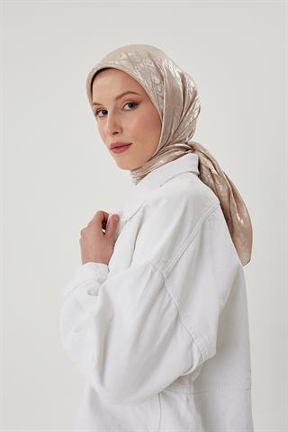 Vizon D Desen Parlak Jakar Eşarp