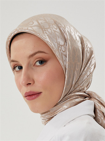 Vizon D Desen Parlak Jakar Eşarp