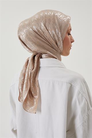 Vizon D Desen Parlak Jakar Eşarp