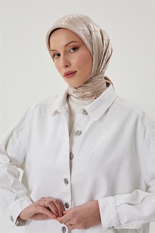 Vizon D Desen Parlak Jakar Eşarp