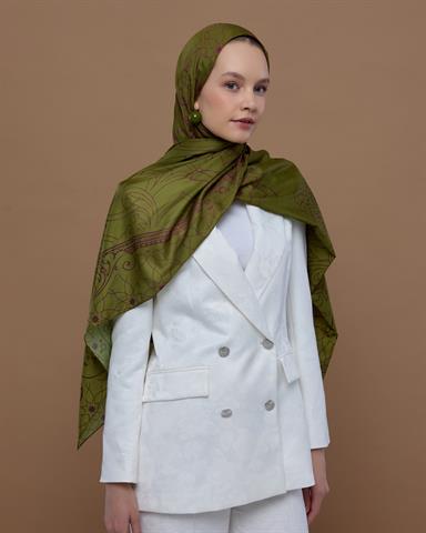 S-EFSUNLU-24 Zeytin Çiçeği & Mürdüm Efsunlu Desen Şal