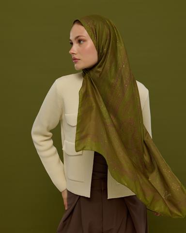 SV-HURREM-24 Zeytin Çiçeği & Mürdüm Hürrem Desen  Şal