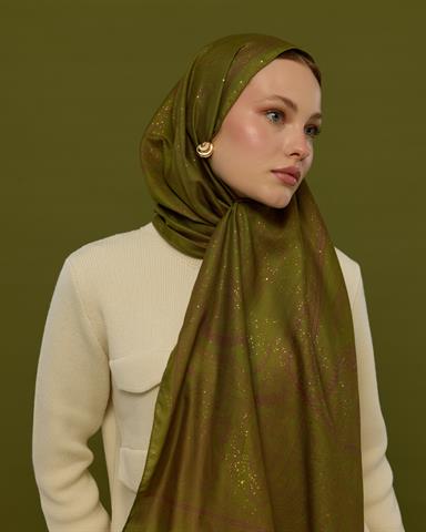SV-HURREM-24 Zeytin Çiçeği & Mürdüm Hürrem Desen  Şal