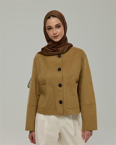 S-SARAYLI-17 Zeytin Kabuğu & Tarçın Işıltısı Saraylı Desen Şal