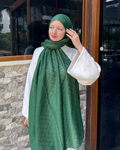 Zümrüt Baklava Lyocell Bambu Jakar Şal