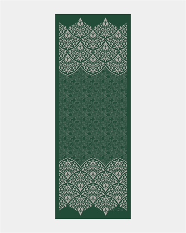 S-SARAYLI-55 Zümrüt & Krem Saraylı Desen Şal