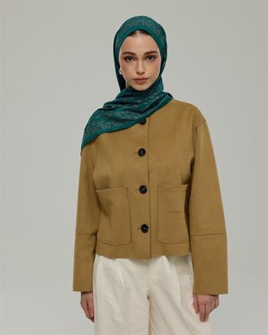 S-LALE-53 Zümrüt & Lavanta Çizgisi Lale Bahçesi Desen Şal