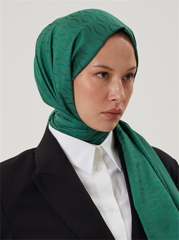 Zümrüt Shine Desen Jakar Şal