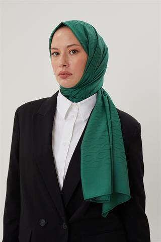 Zümrüt Shine Desen Jakar Şal