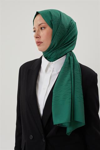 Zümrüt Shine Desen Jakar Şal